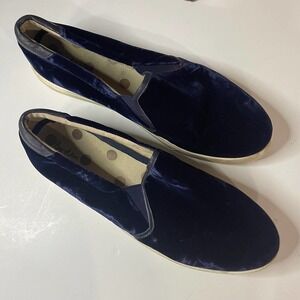 Boden Women's Velvet Slip On Sneakers Dark Blue leather  42/9